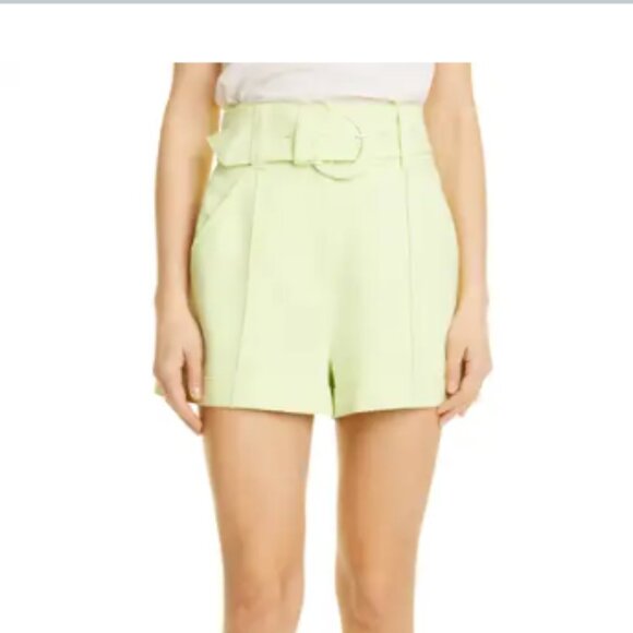 Cinq A Sept Aldi High Waisted Shorts Lima Bean Green 4 NWT - Picture 1 of 5